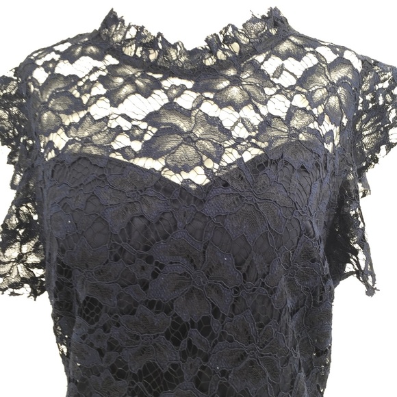 EnFocus Studio Dress Lace Navy Zip Up 12 - Picture 4 of 8